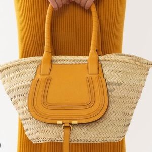 Chloe Marcie Medium Raffia Tote Bag